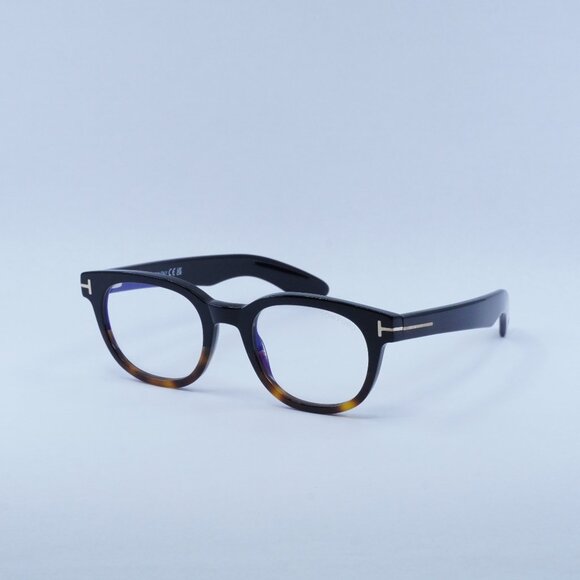 🕶️ New Tom Ford FT5807-B 005 Eyeglasses - Black with Classic Havana Frame